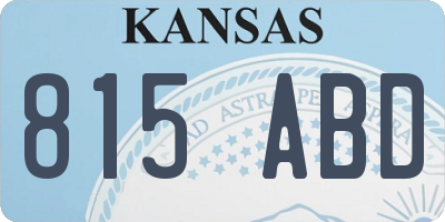 KS license plate 815ABD