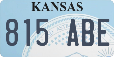 KS license plate 815ABE