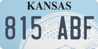 KS license plate 815ABF