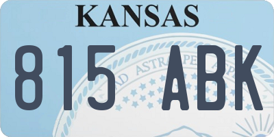 KS license plate 815ABK