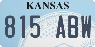 KS license plate 815ABW