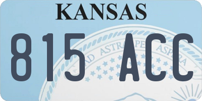 KS license plate 815ACC