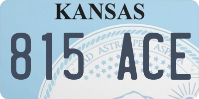 KS license plate 815ACE