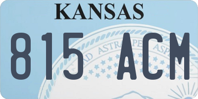 KS license plate 815ACM