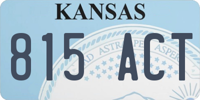 KS license plate 815ACT