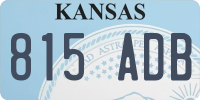 KS license plate 815ADB