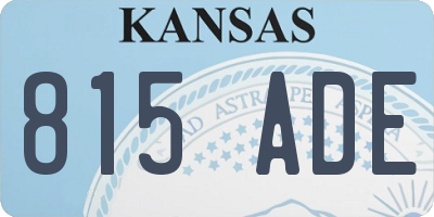 KS license plate 815ADE
