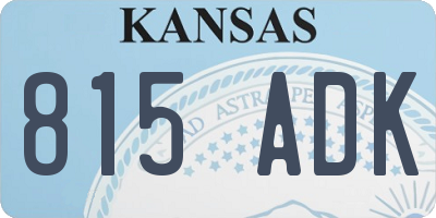 KS license plate 815ADK