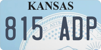 KS license plate 815ADP