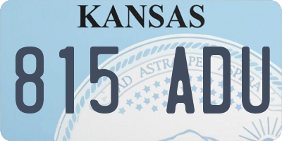 KS license plate 815ADU