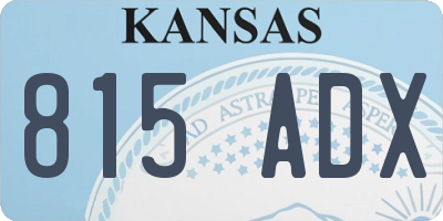 KS license plate 815ADX