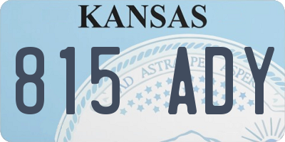 KS license plate 815ADY