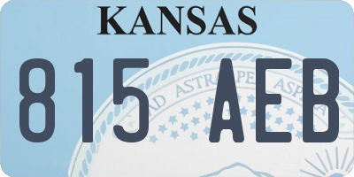 KS license plate 815AEB
