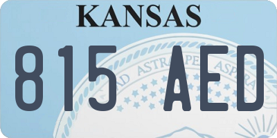 KS license plate 815AED