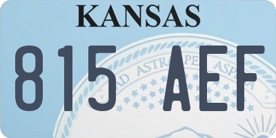 KS license plate 815AEF