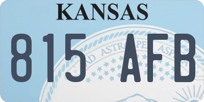 KS license plate 815AFB