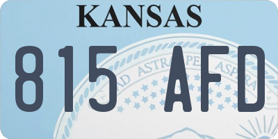 KS license plate 815AFD