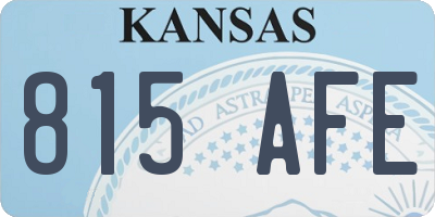 KS license plate 815AFE
