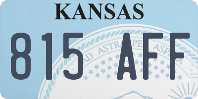 KS license plate 815AFF