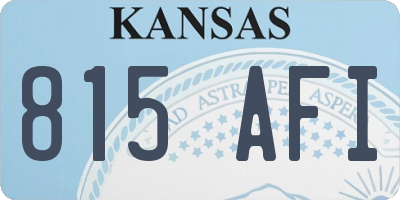 KS license plate 815AFI