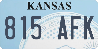 KS license plate 815AFK