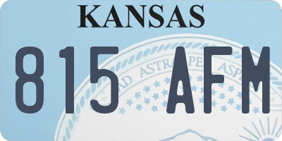 KS license plate 815AFM