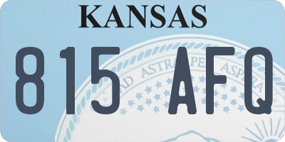 KS license plate 815AFQ