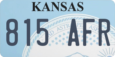 KS license plate 815AFR