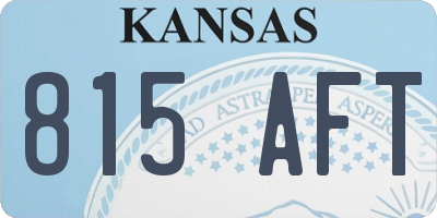 KS license plate 815AFT