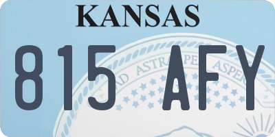 KS license plate 815AFY