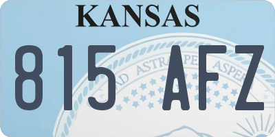 KS license plate 815AFZ