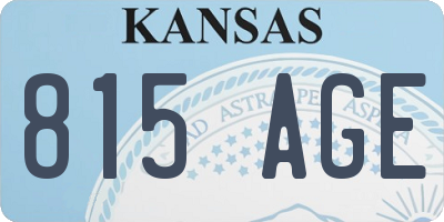 KS license plate 815AGE