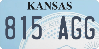 KS license plate 815AGG