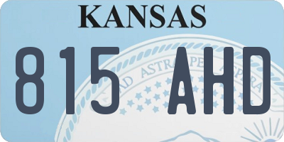 KS license plate 815AHD