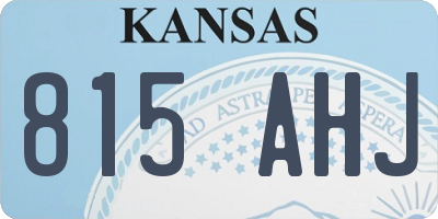 KS license plate 815AHJ
