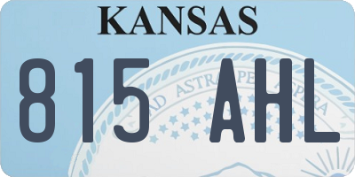 KS license plate 815AHL
