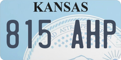 KS license plate 815AHP