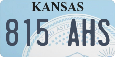 KS license plate 815AHS