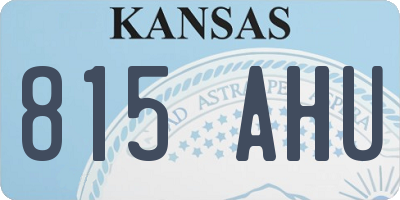 KS license plate 815AHU
