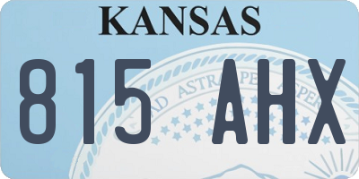 KS license plate 815AHX