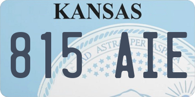 KS license plate 815AIE