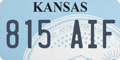 KS license plate 815AIF