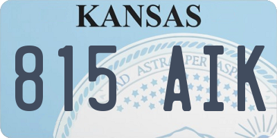 KS license plate 815AIK