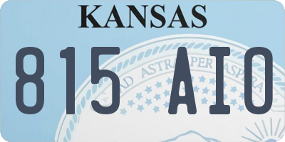 KS license plate 815AIO