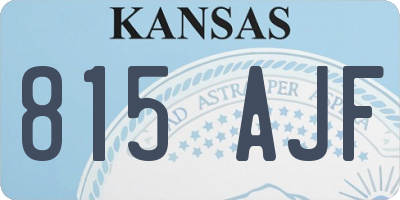 KS license plate 815AJF