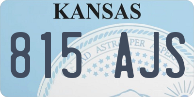 KS license plate 815AJS