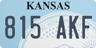 KS license plate 815AKF
