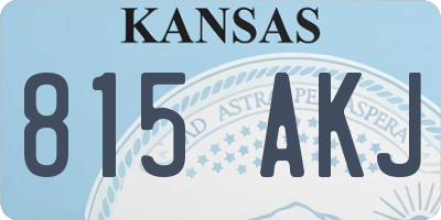 KS license plate 815AKJ