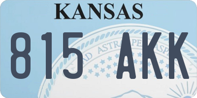 KS license plate 815AKK