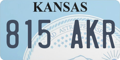 KS license plate 815AKR